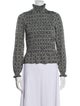 Sandro Printed Turtleneck Blouse