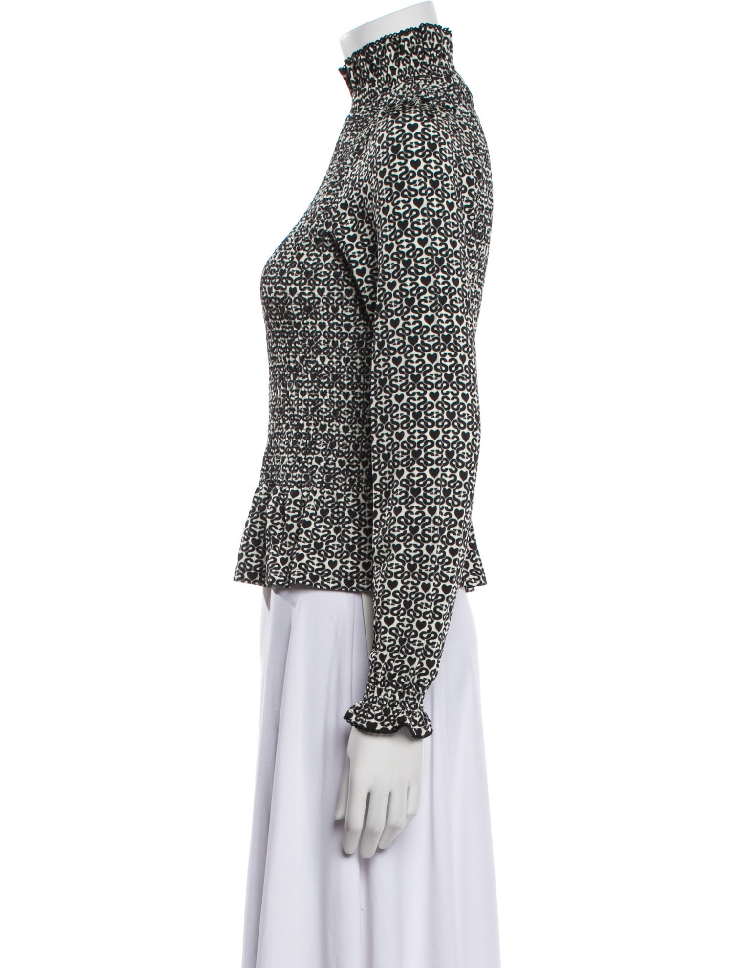 Sandro Printed Turtleneck Blouse