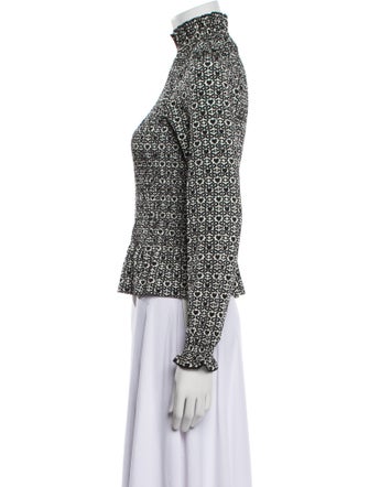 Sandro Printed Turtleneck Blouse