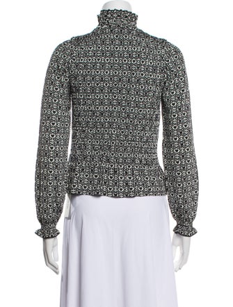 Sandro Printed Turtleneck Blouse
