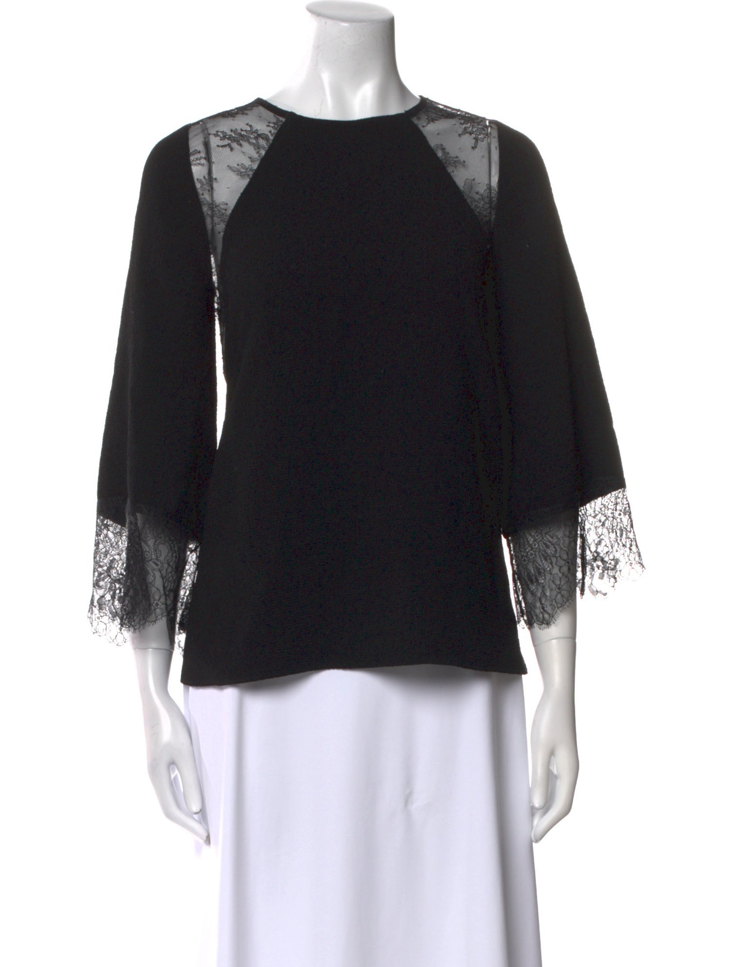 Sandro Bateau Neckline Three-Quarter Sleeve Blouse