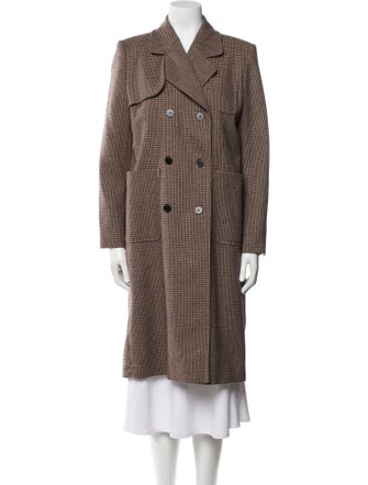 Sandro Wool Plaid Print Coat