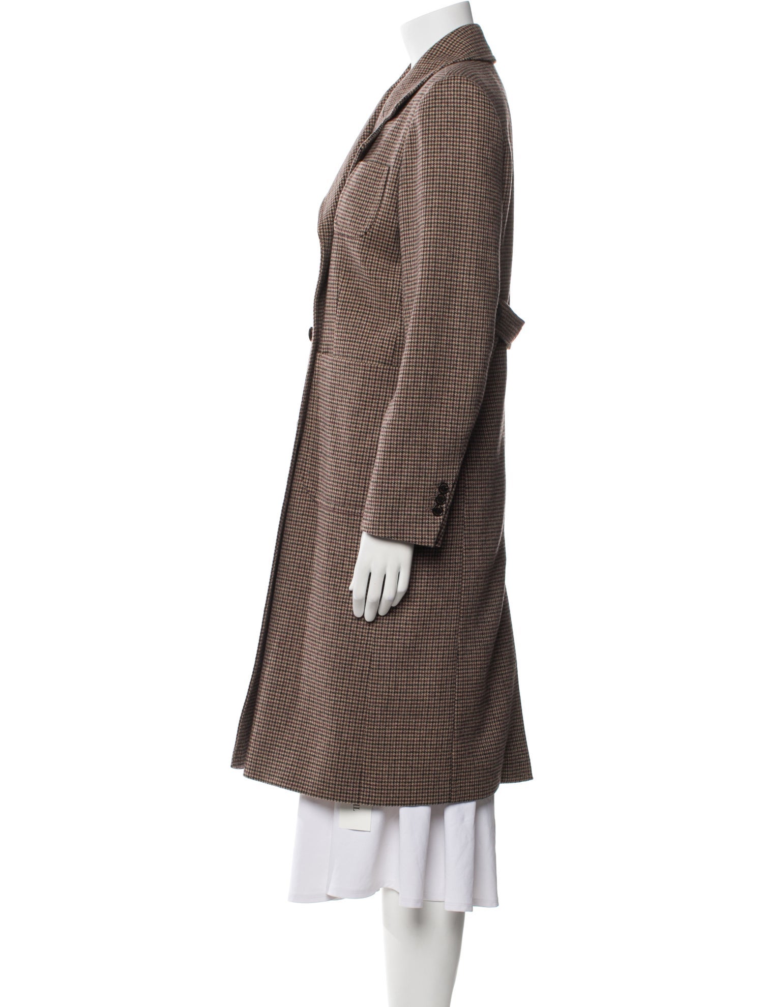 Sandro Wool Plaid Print Coat