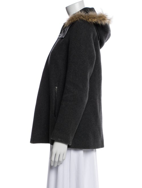 Sandro Wool Fur Coat