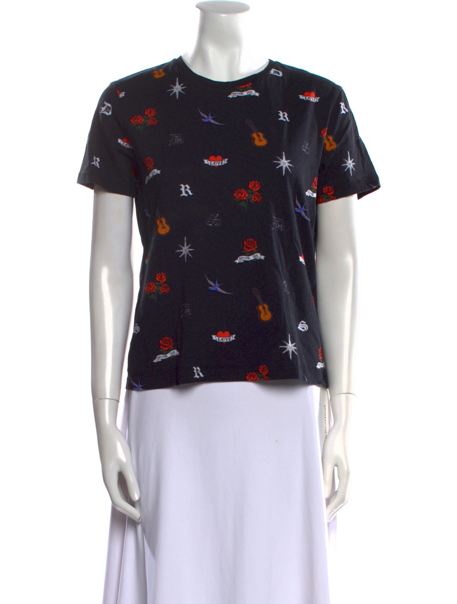 Sandro Floral Print Crew Neck T-Shirt