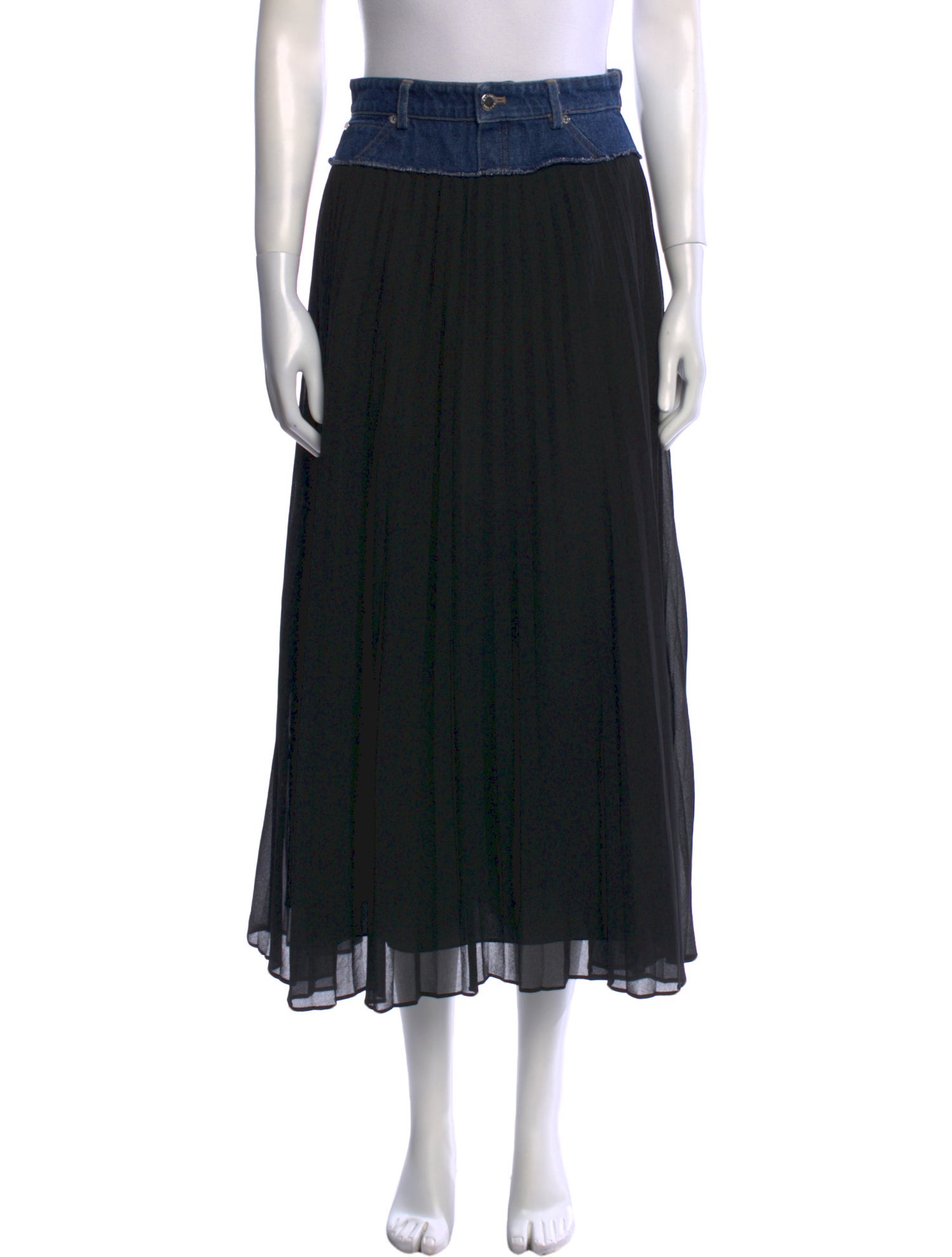 Sandro Pleated Accents Midi Length Skirt