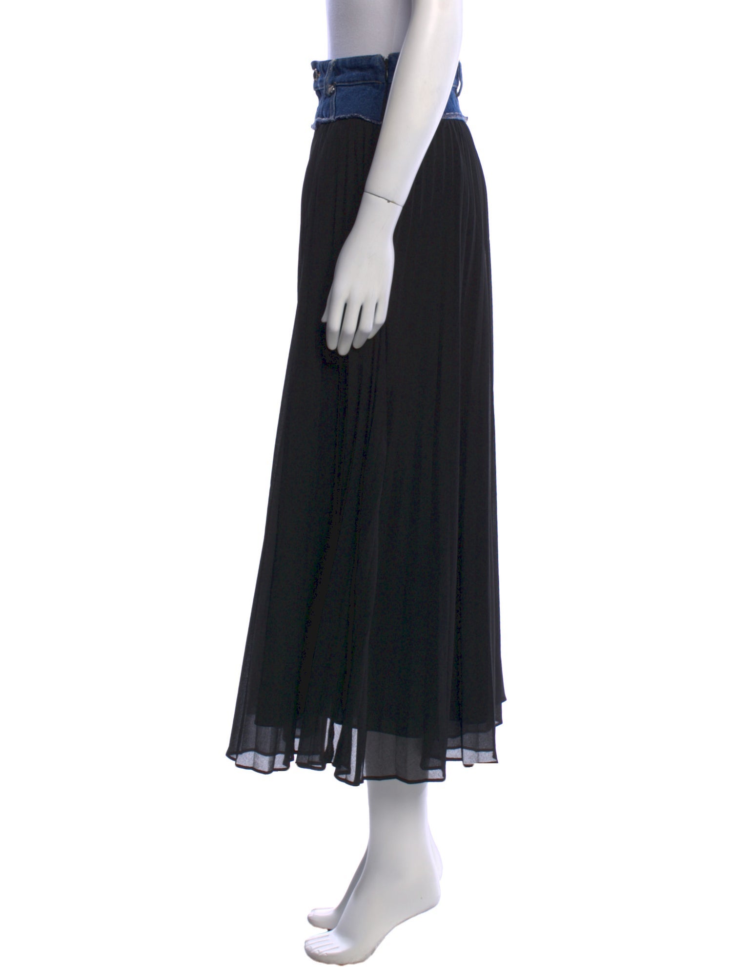 Sandro Pleated Accents Midi Length Skirt