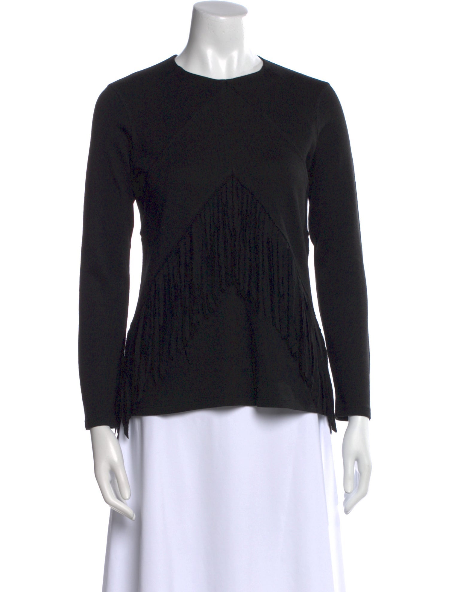 Sandro Crew Neck Three-Quarter Sleeve Top