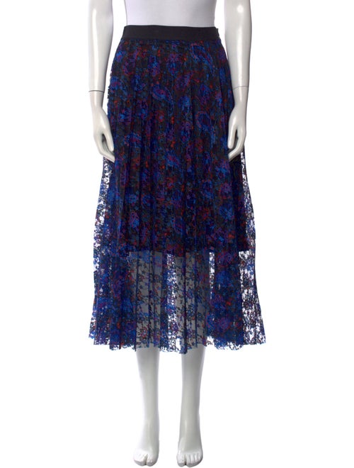 Sandro Floral Print Midi Length Skirt