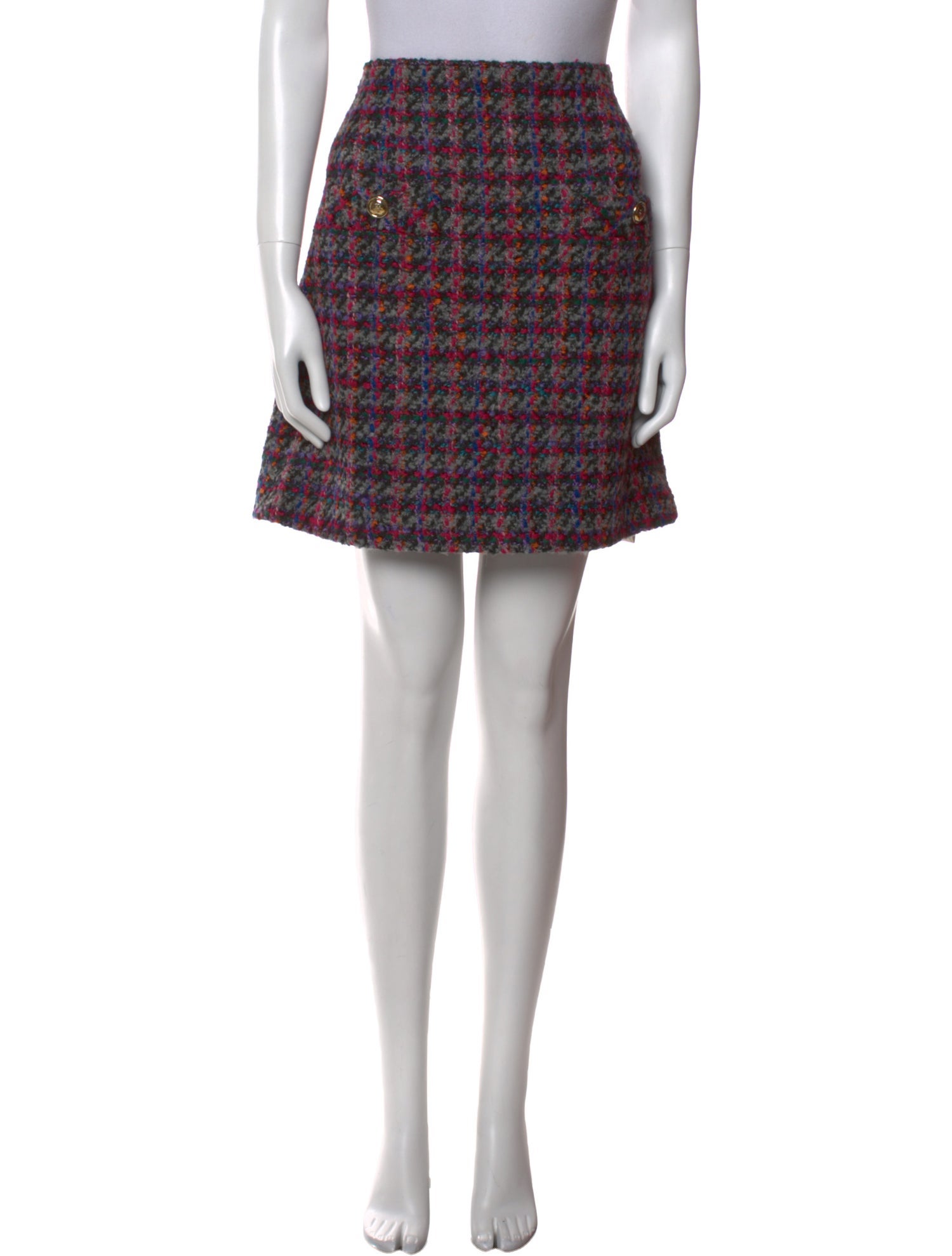 Sandro Tweed Pattern Mini Skirt