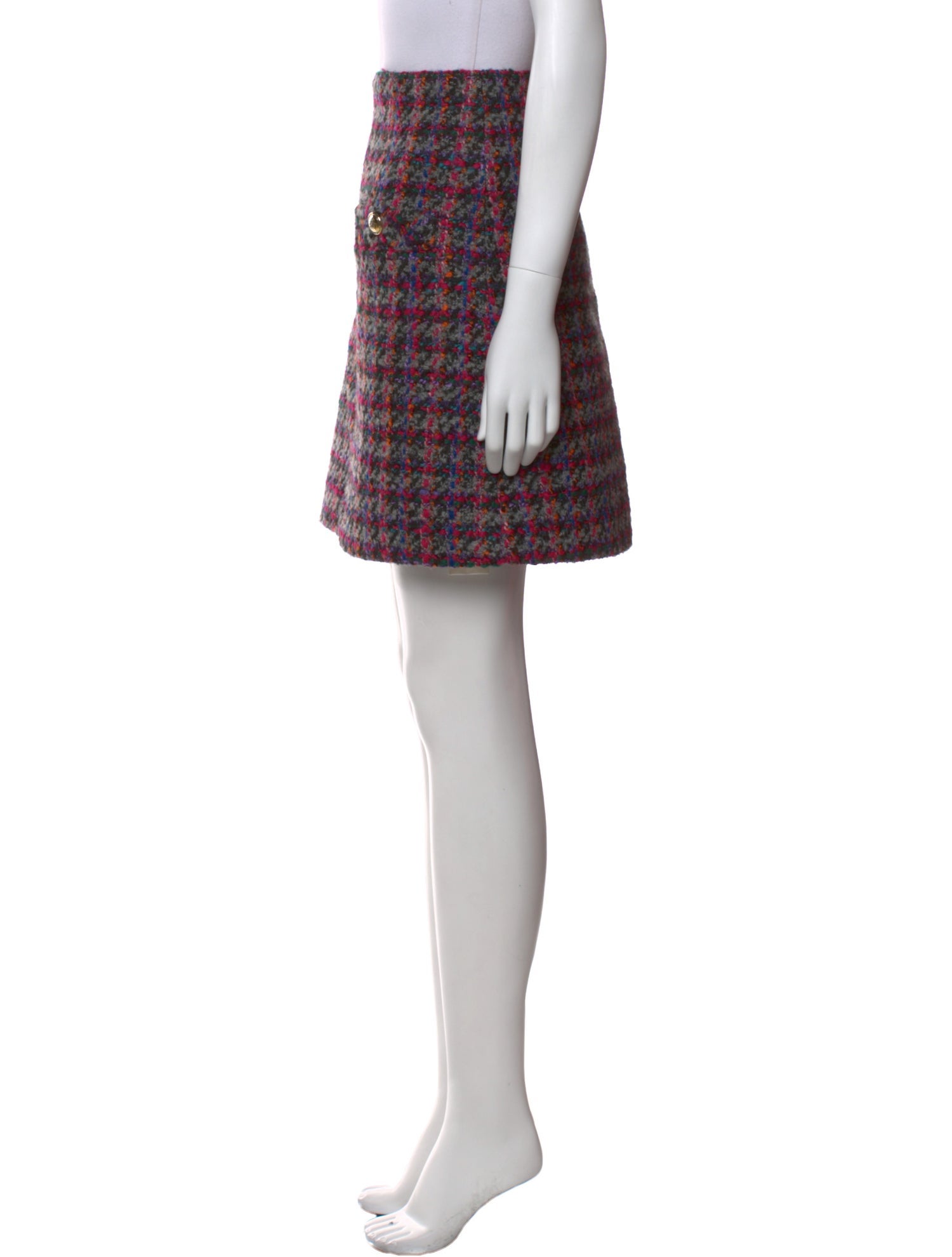 Sandro Tweed Pattern Mini Skirt