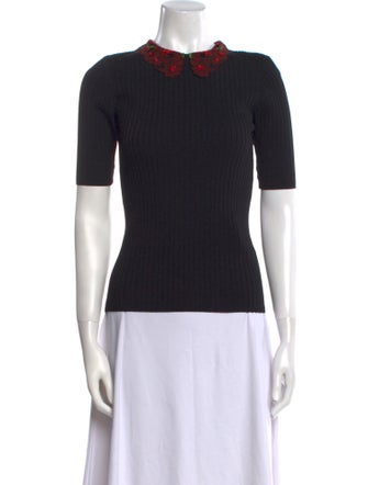 Sandro Mock Neck Short Sleeve Top