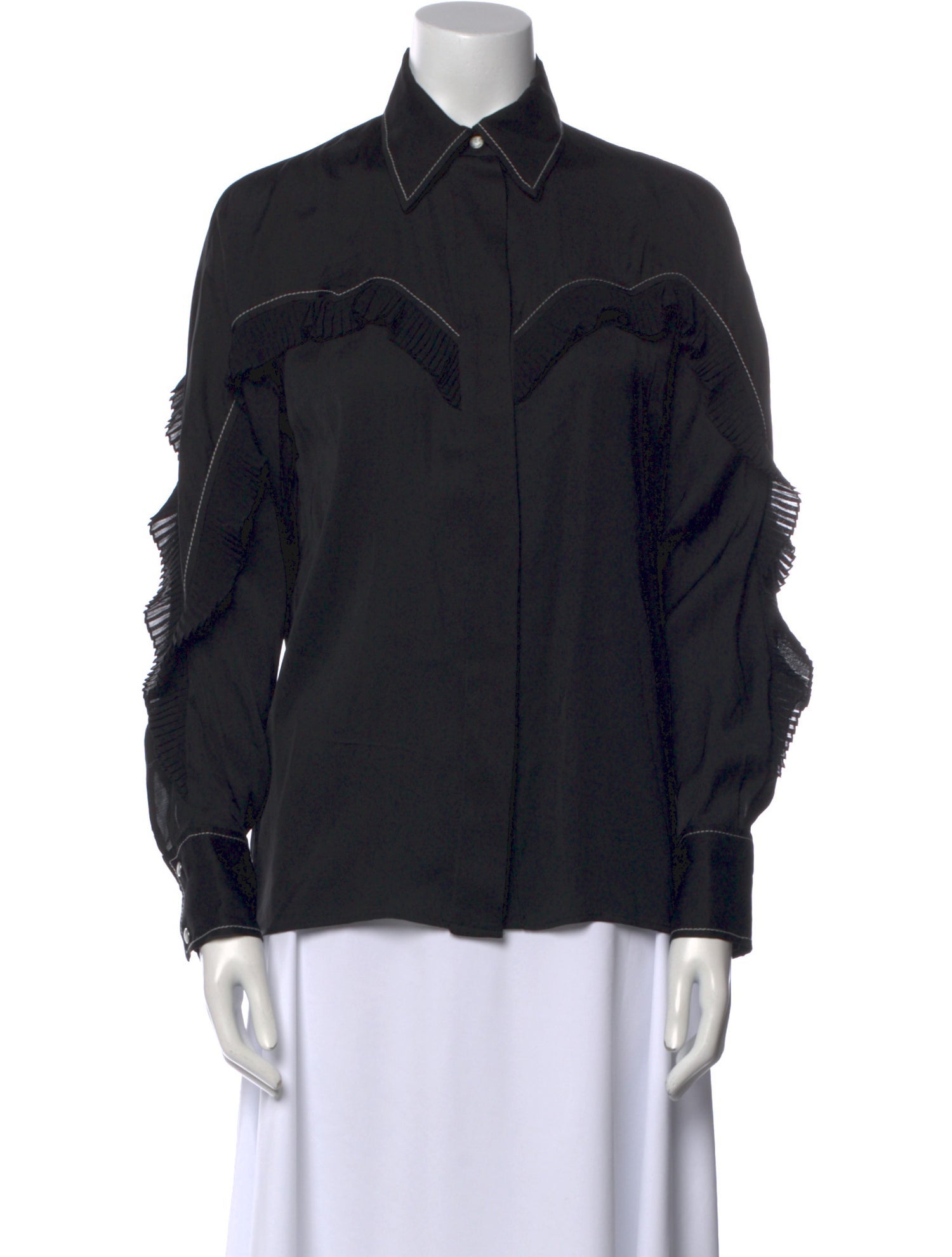 Sandro Long Sleeve Button-Up Top