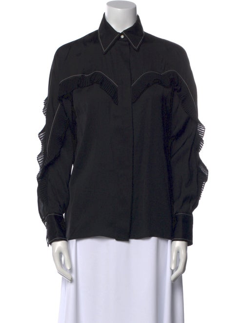 Sandro Long Sleeve Button-Up Top
