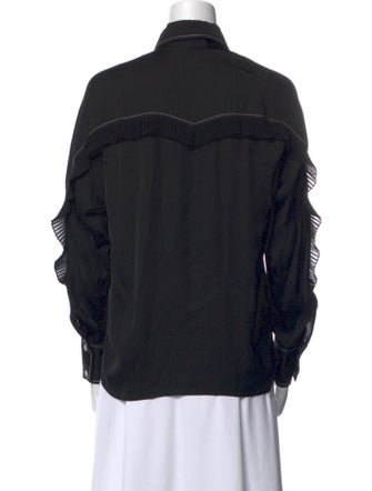 Sandro Long Sleeve Button-Up Top