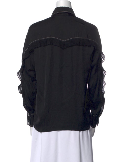 Sandro Long Sleeve Button-Up Top