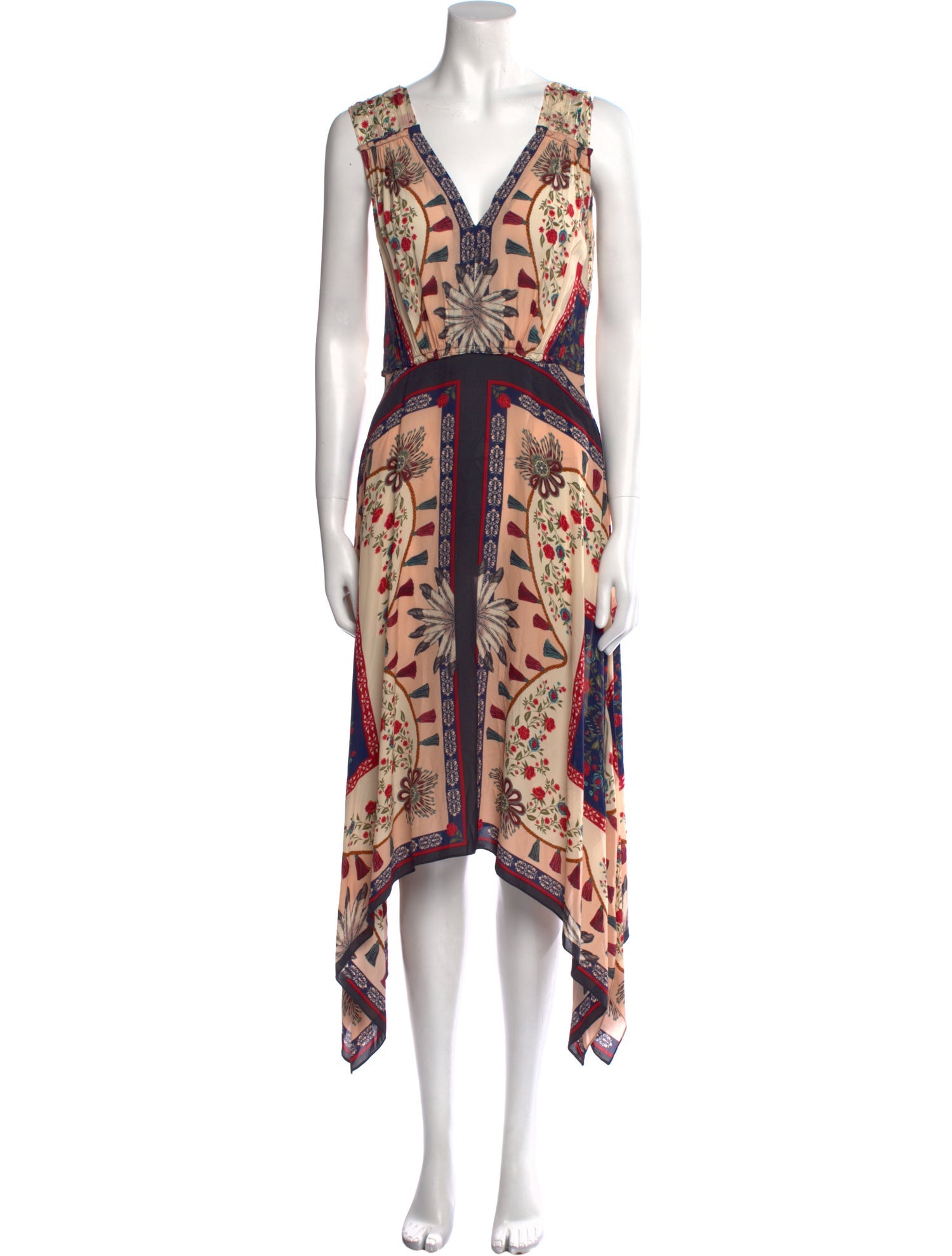 Sandro Printed Midi Length Dress