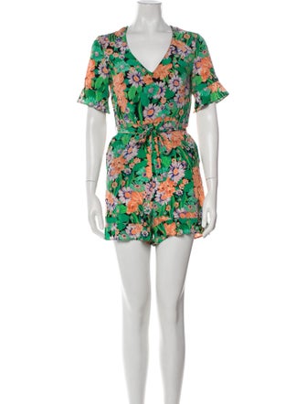 Sandro Silk Floral Print Romper