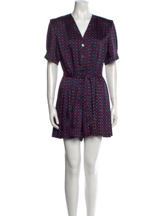 Sandro Printed V-Neck Romper