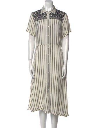 Sandro Striped Midi Length Dress