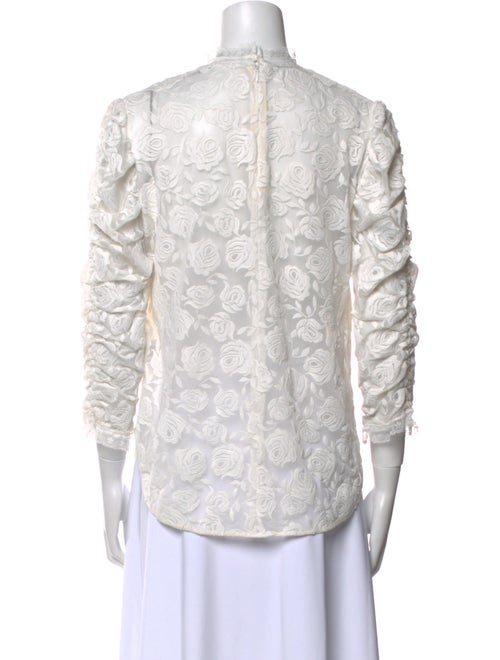 Sandro Mock Neck Three-Quarter Sleeve Blouse