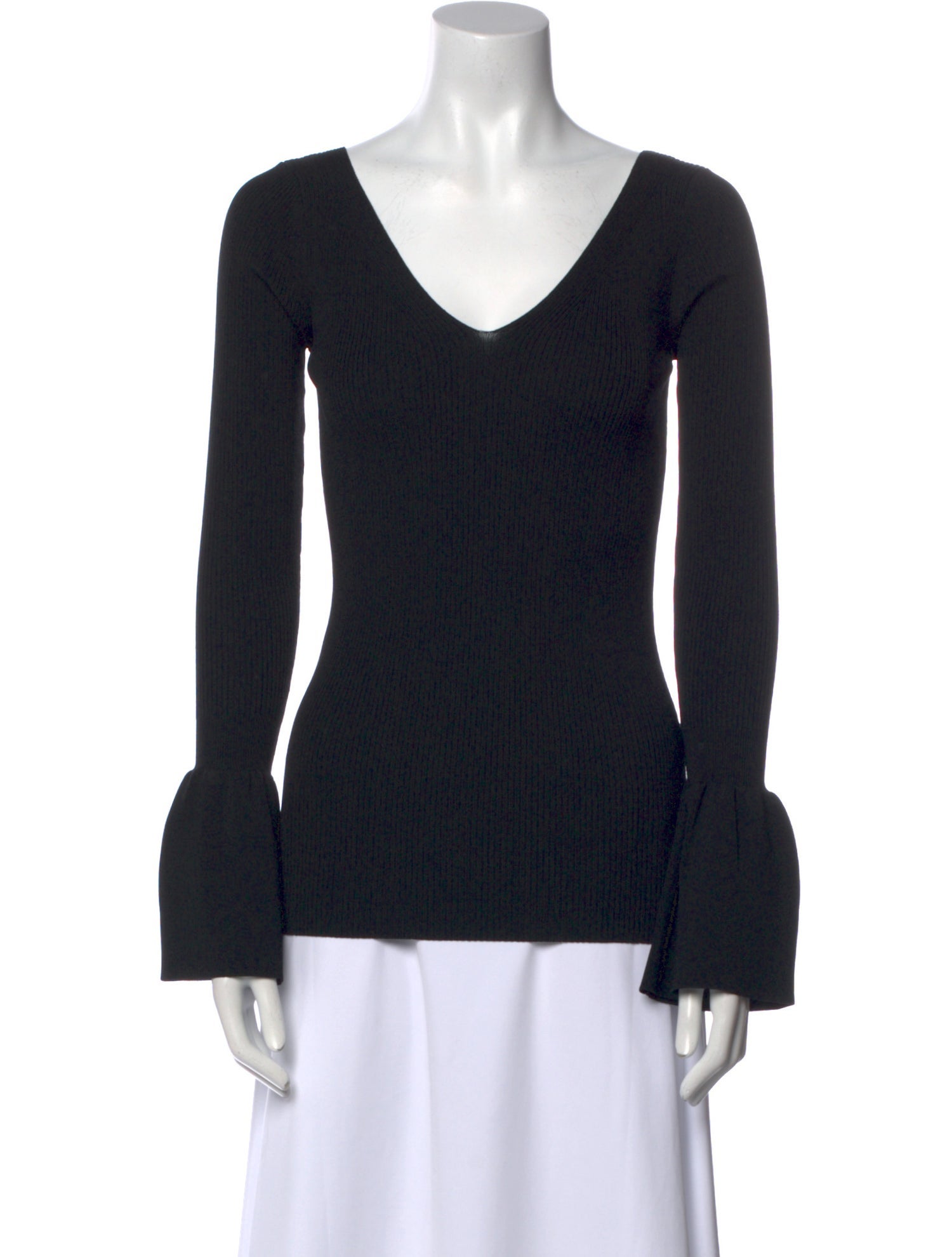 Sandro V-Neck Long Sleeve Top