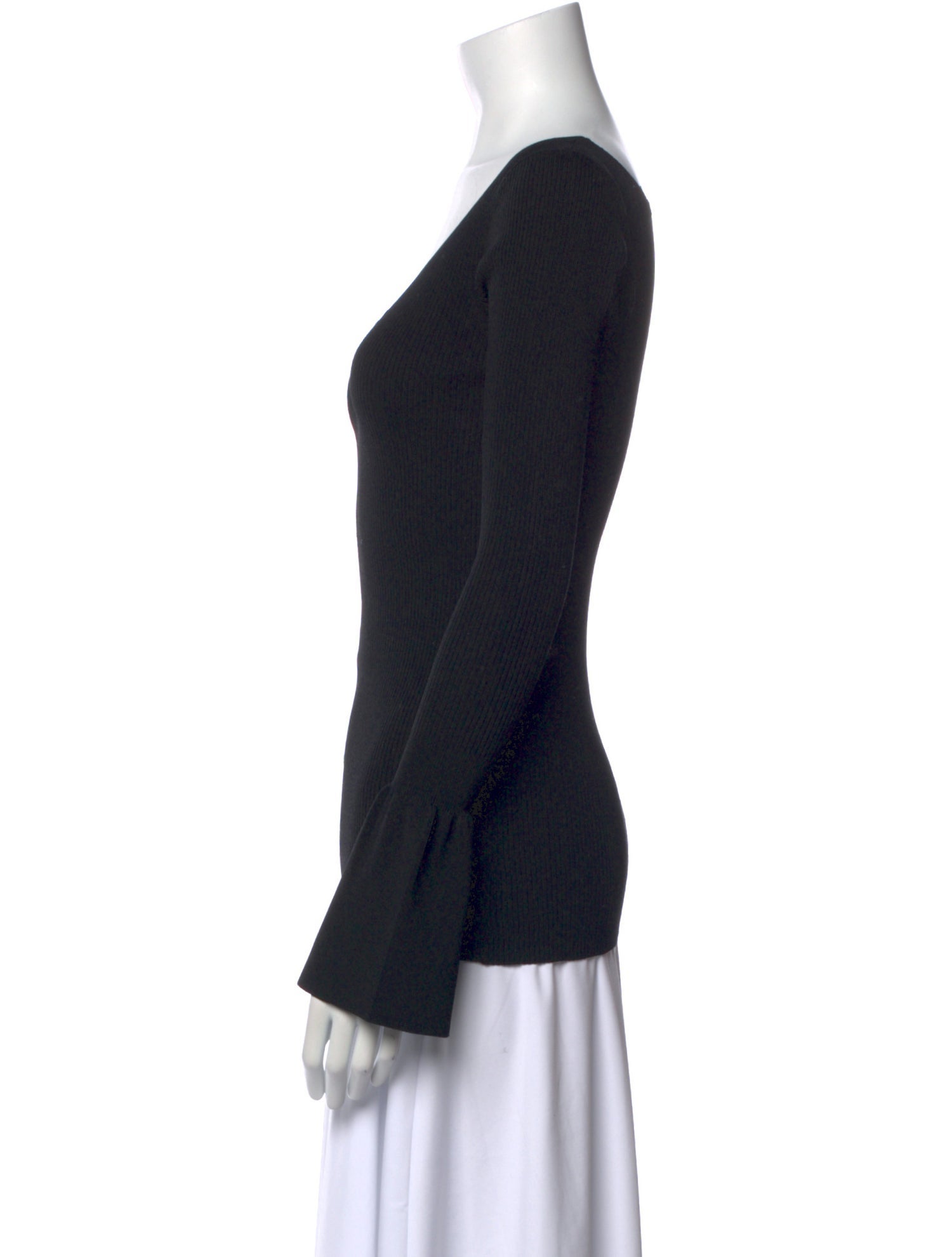 Sandro V-Neck Long Sleeve Top