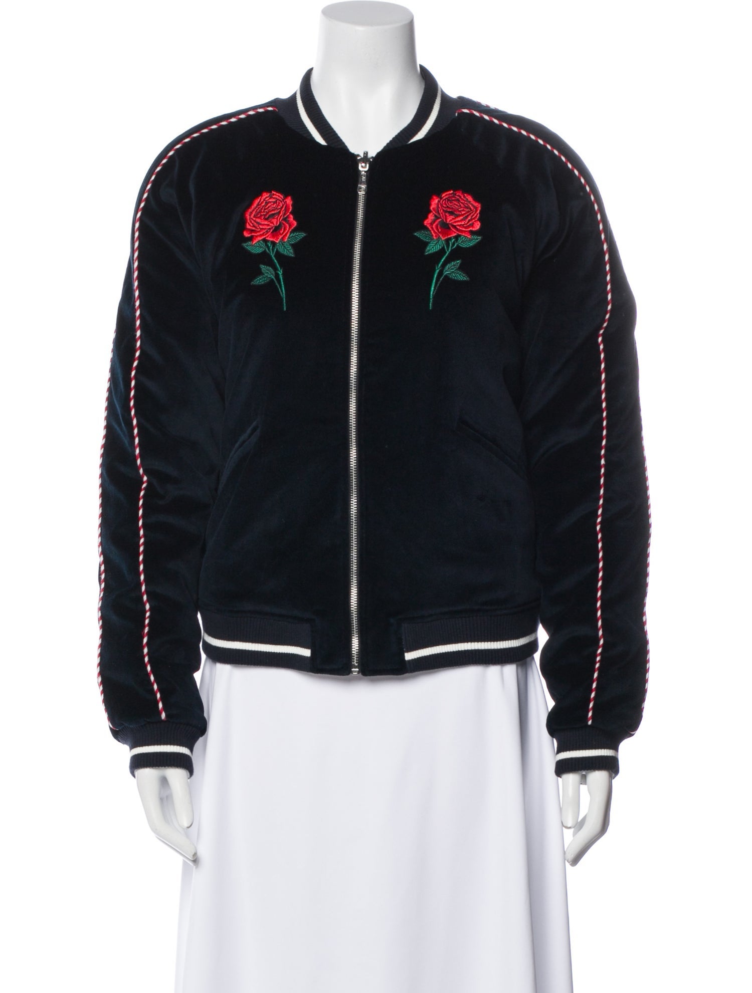 Sandro Floral Print Bomber Jacket