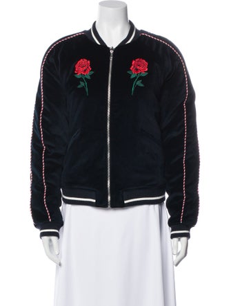 Sandro Floral Print Bomber Jacket