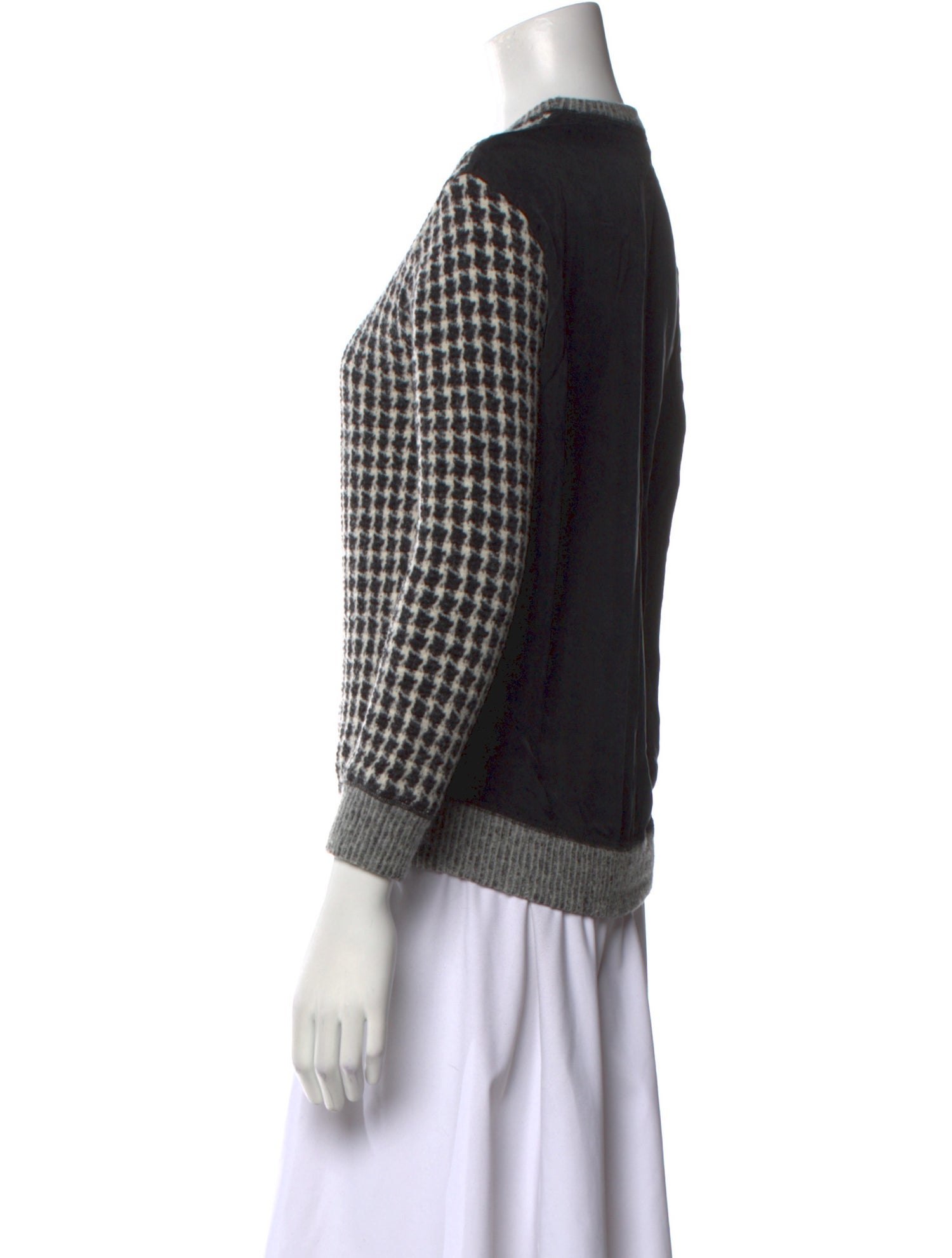 Sandro Wool Houndstooth Print Sweater