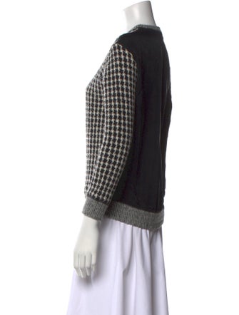 Sandro Wool Houndstooth Print Sweater