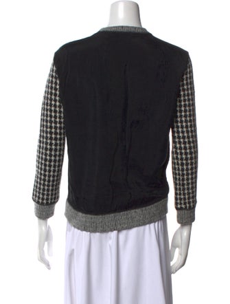 Sandro Wool Houndstooth Print Sweater