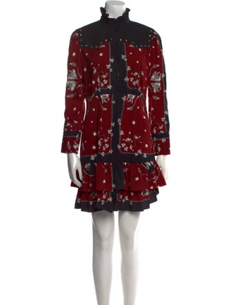 Sandro Printed Mini Dress