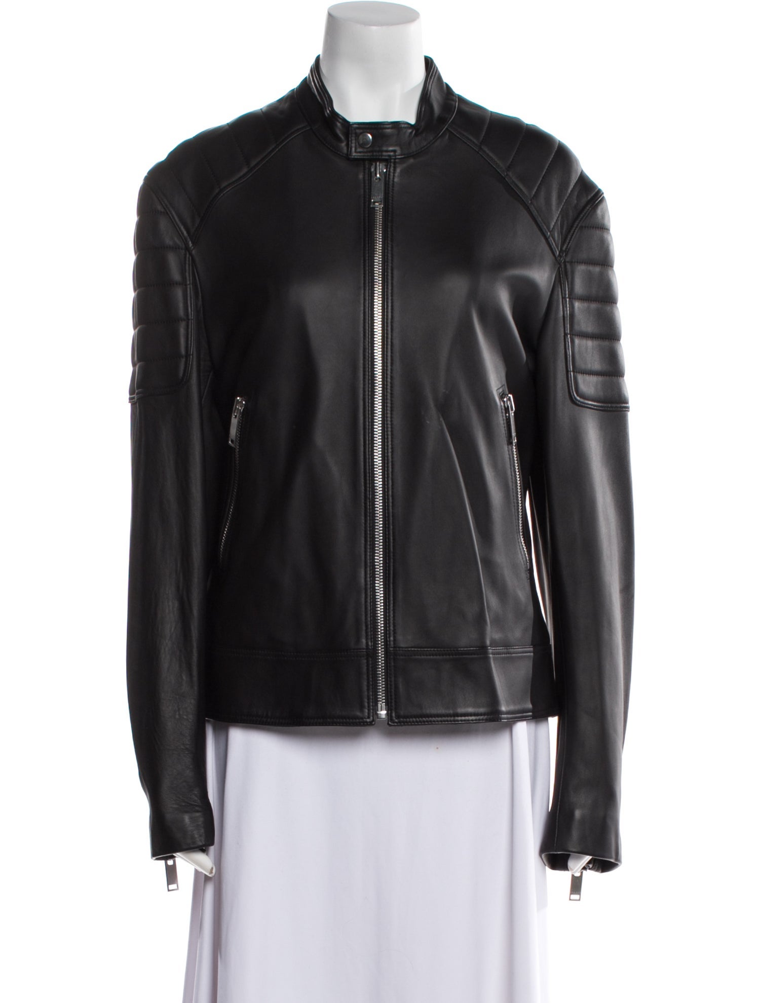Sandro Lamb Leather Biker Jacket