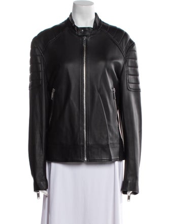 Sandro Lamb Leather Biker Jacket