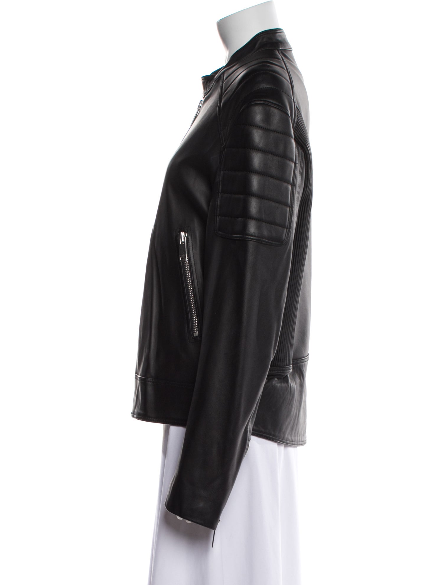 Sandro Lamb Leather Biker Jacket