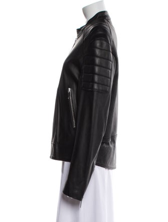 Sandro Lamb Leather Biker Jacket