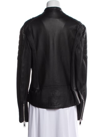 Sandro Lamb Leather Biker Jacket