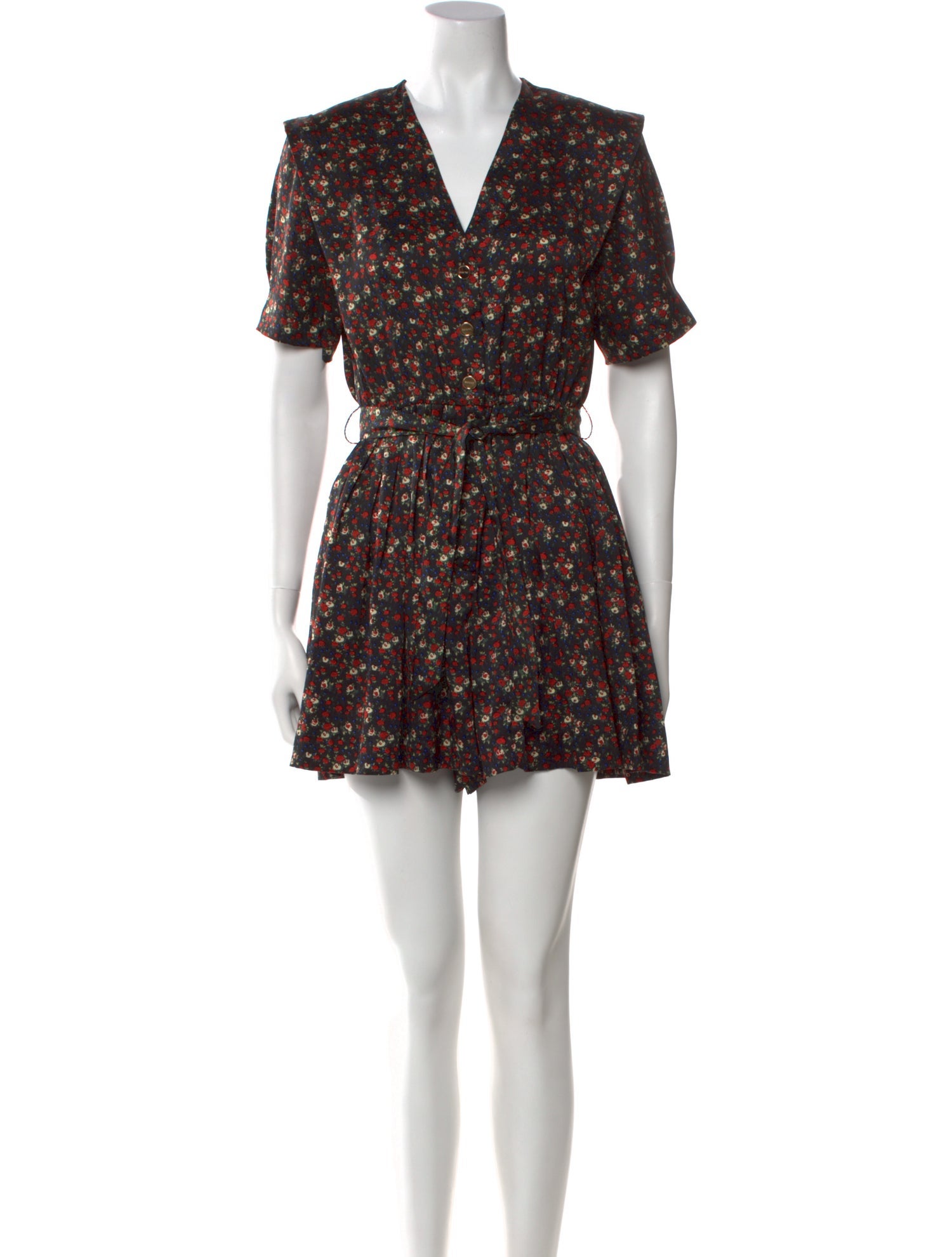 Sandro Floral Print V-Neck Romper