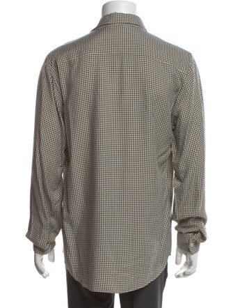 Sandro Plaid Print Long Sleeve Shirt