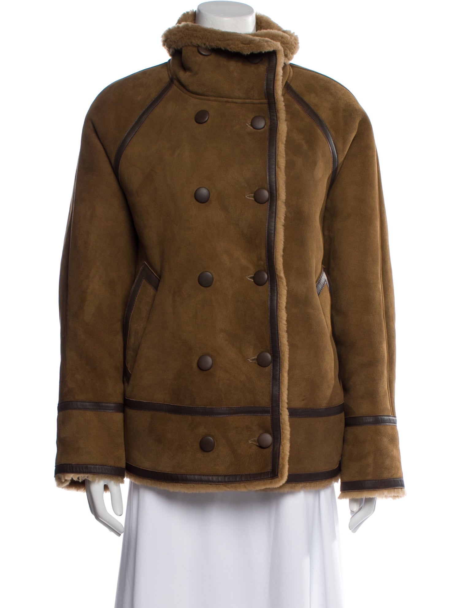 Sandro Shearling Printed Fur Coat w/ Tags