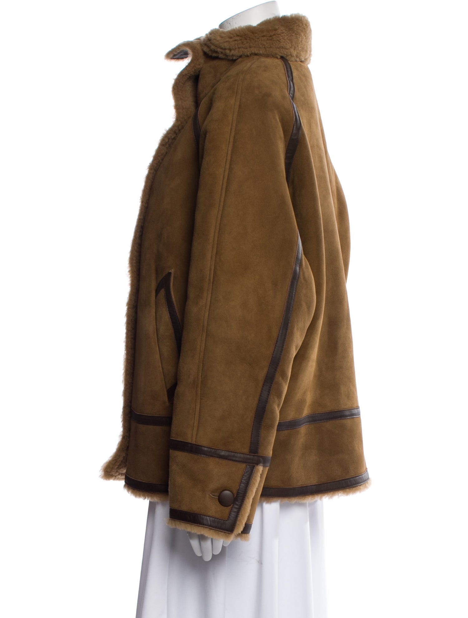 Sandro Shearling Printed Fur Coat w/ Tags