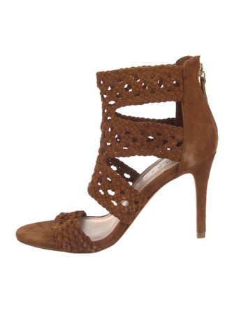 Sandro Suede Braided Accents Sandals