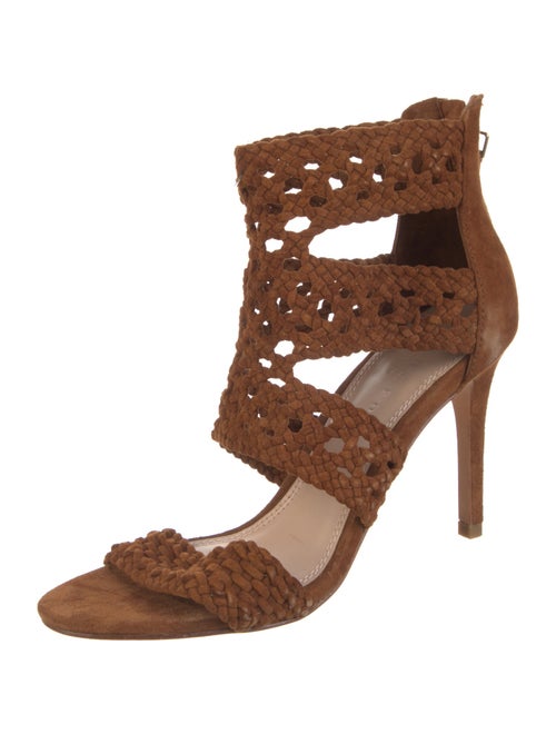 Sandro Suede Braided Accents Sandals