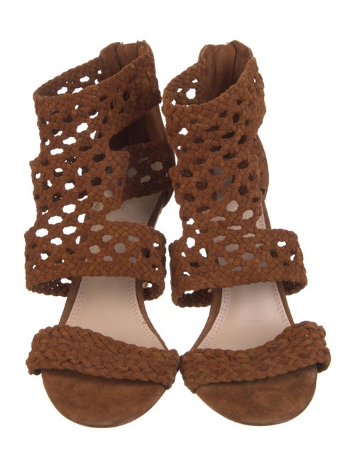 Sandro Suede Braided Accents Sandals
