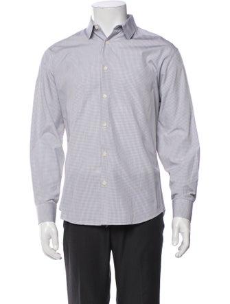 Sandro Plaid Print Long Sleeve Dress Shirt