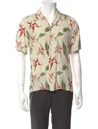 Sandro Floral Print Short Sleeve Shirt