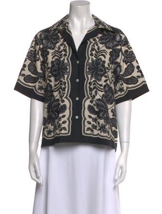Sandro Paisley Print Short Sleeve Blouse