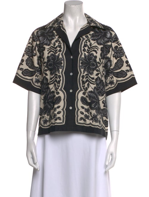 Sandro Paisley Print Short Sleeve Blouse