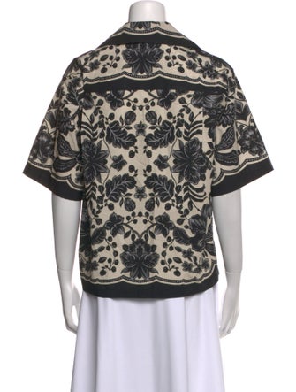 Sandro Paisley Print Short Sleeve Blouse